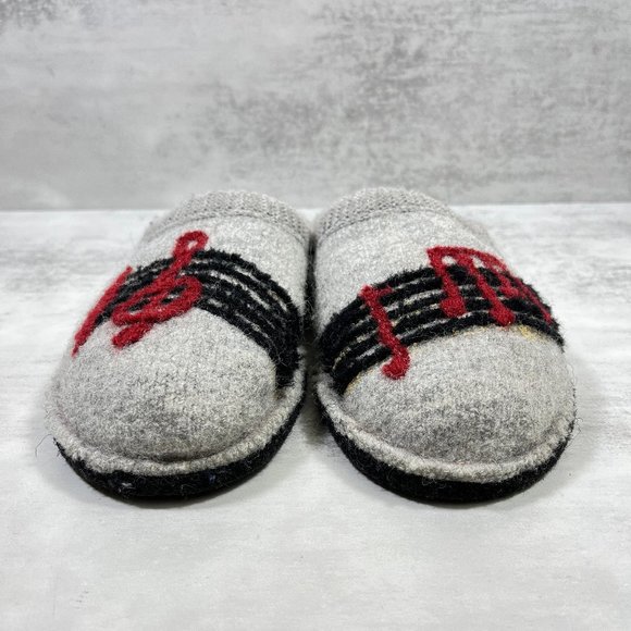 Haflinger Music Notes Felt Sole Indoor Wool Slippers - Women's Size 36 EU / 5 US - Picture 3 of 9